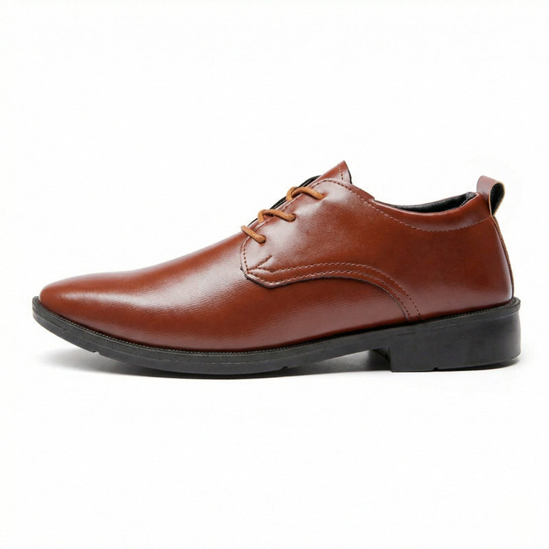Herren Elegante Leder Schnürschuhe mit rutschfester Sohle Drune