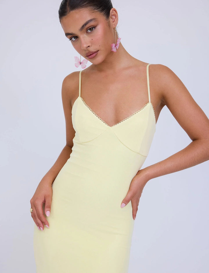 Drune | Maxikleid mit V-Ausschnitt mit Spaghettiträgern