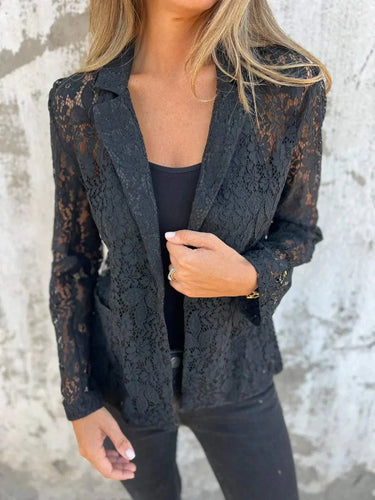 Drune | Elegante Spitz Blaue Jacke In Slim Fit