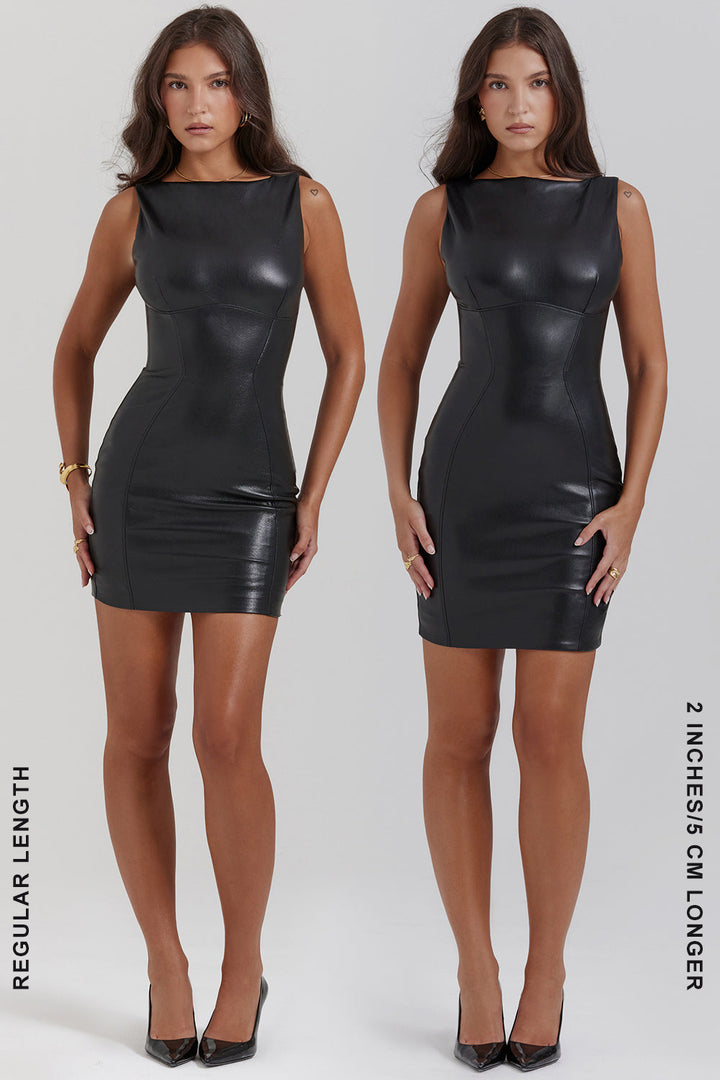 Drune Mini-Lederkleid ohne Ärmel