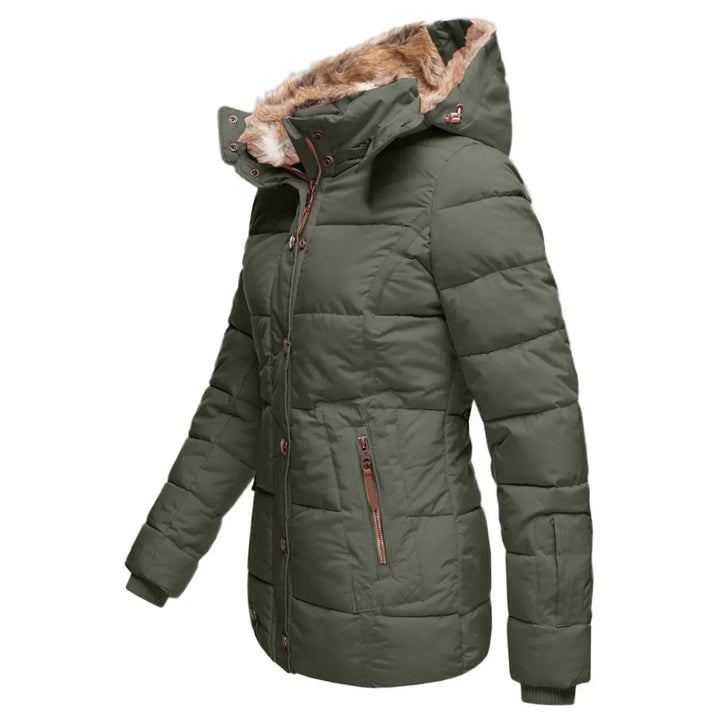 Drune | Daunen-Puffermantel mit Kapuze aus Kunstpelz Warm, Wasserdicht & Isoliert Winterjacke