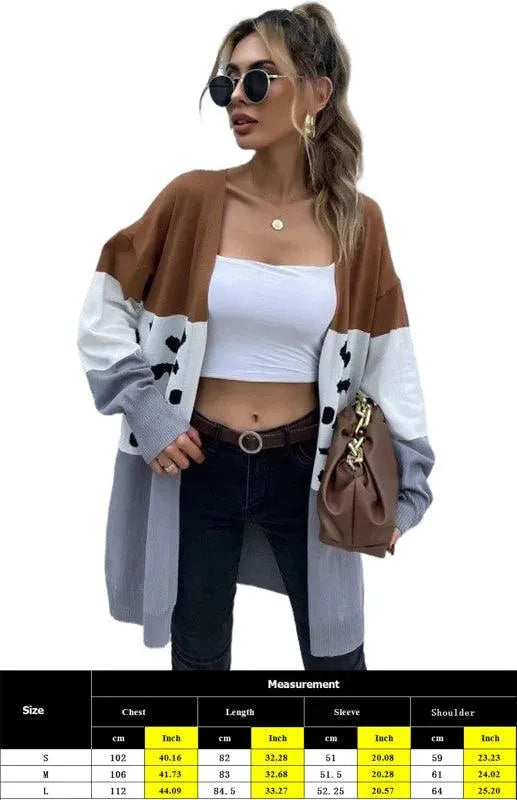 Drune | Print Damen Strickjacke Pullover