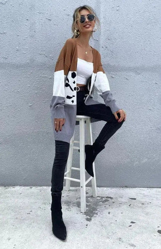 Drune | Print Damen Strickjacke Pullover