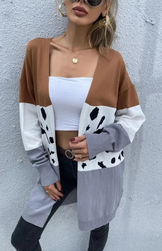 Drune | Print Damen Strickjacke Pullover