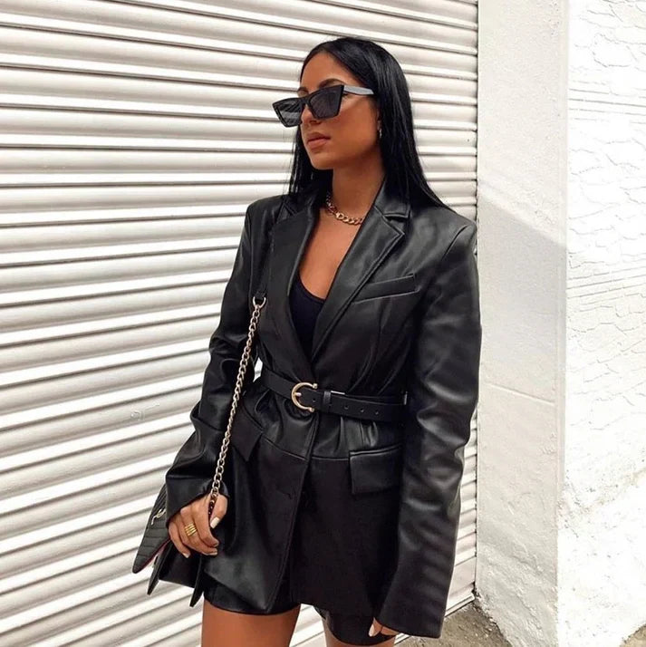 Drune | Schicker Lederblazer für Damen