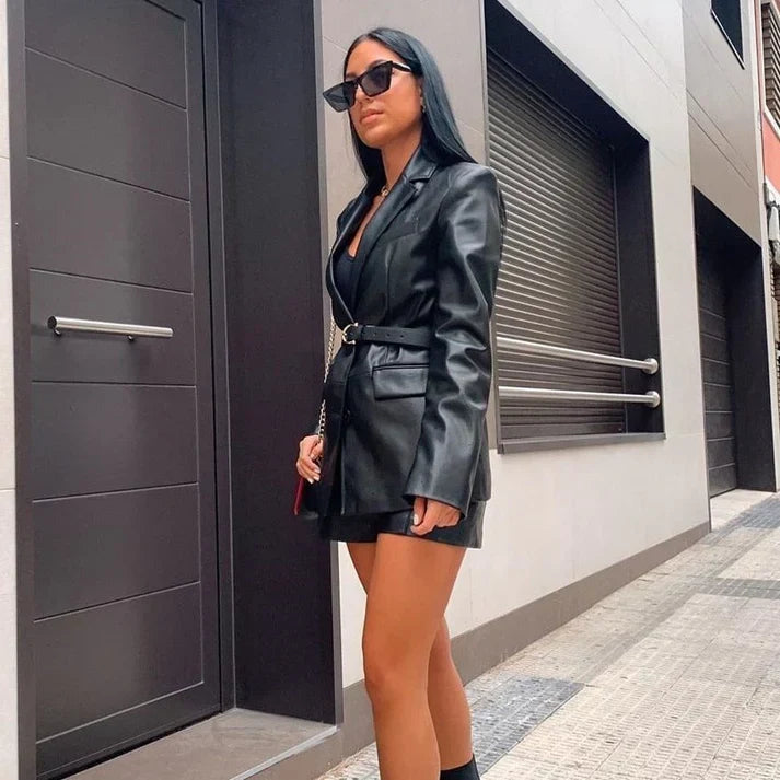 Drune | Schicker Lederblazer für Damen