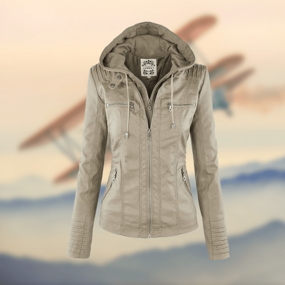 Drune | Lederjacke mit Kapuze