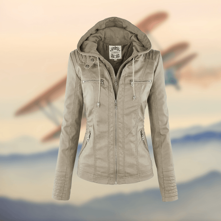 Drune | Lederjacke mit Kapuze