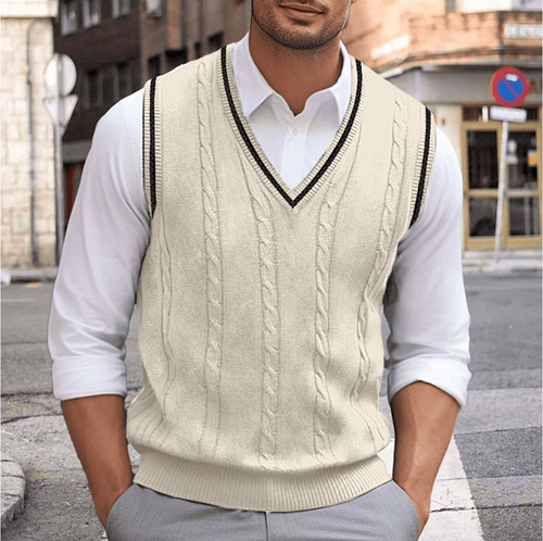 Drune | Ärmelloser Pullover Mit V-Ausschnitt Herren Sweatshirt