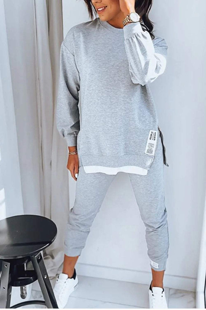 Drune | Bequemes Sweatshirt- und Hosen-Set für Frauen