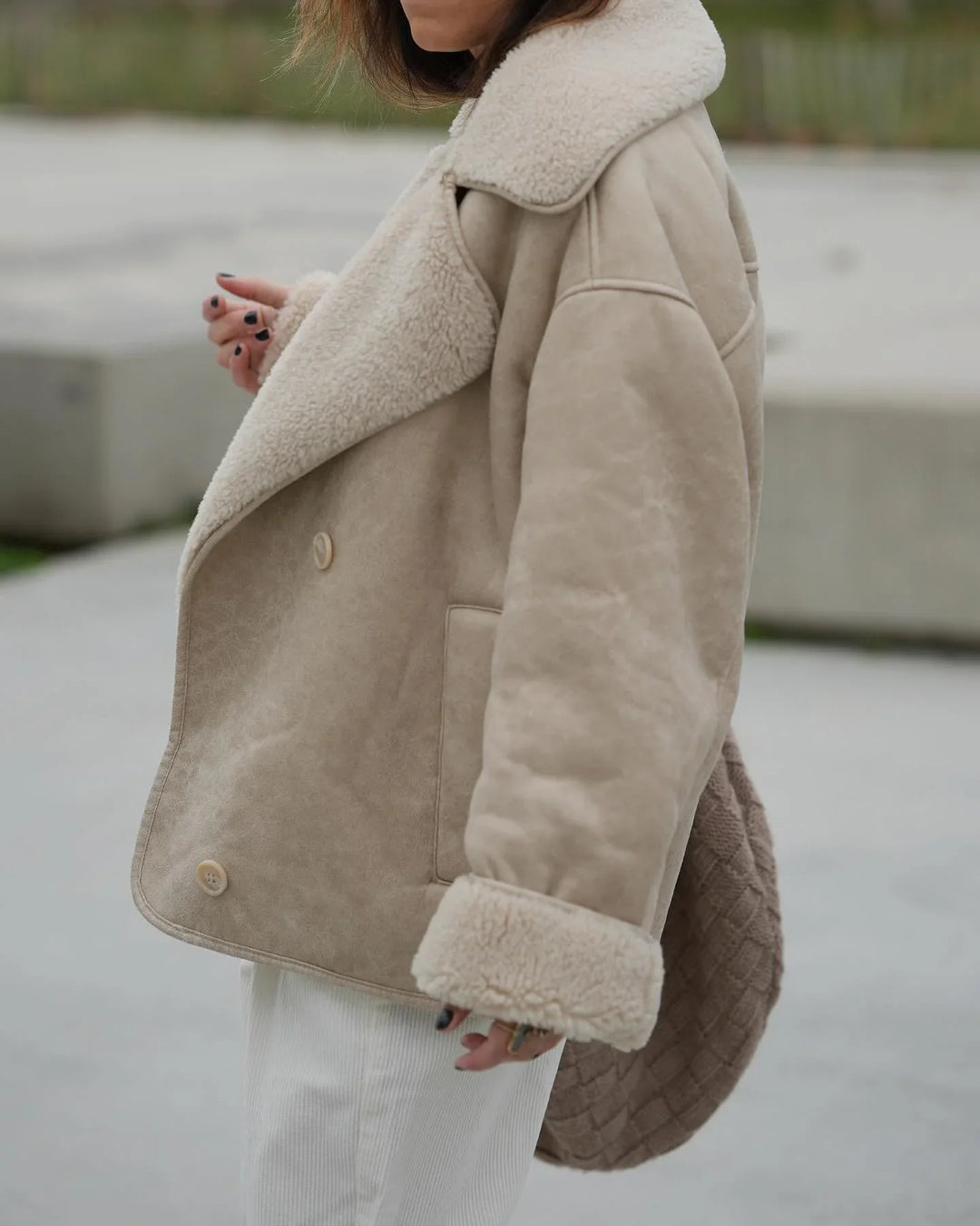 Drune | Faux Schafwoll Moto Jacke
