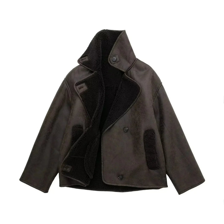 Drune | Faux Schafwoll Moto Jacke