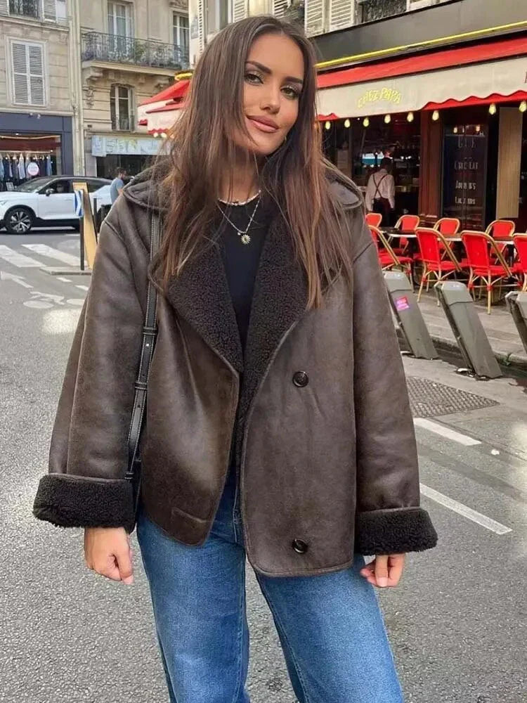 Drune | Faux Schafwoll Moto Jacke