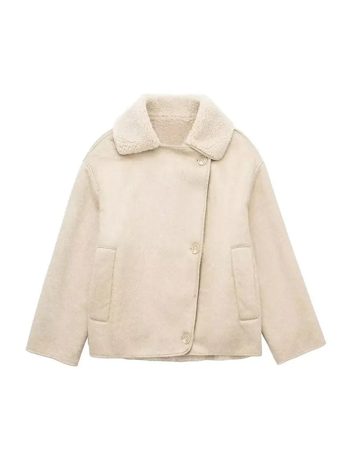 Drune | Faux Schafwoll Moto Jacke
