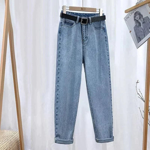 Drune | Jeans Hohe Taille Gerade Beinform Klassisches 5 Taschen Design Lässig Komfort