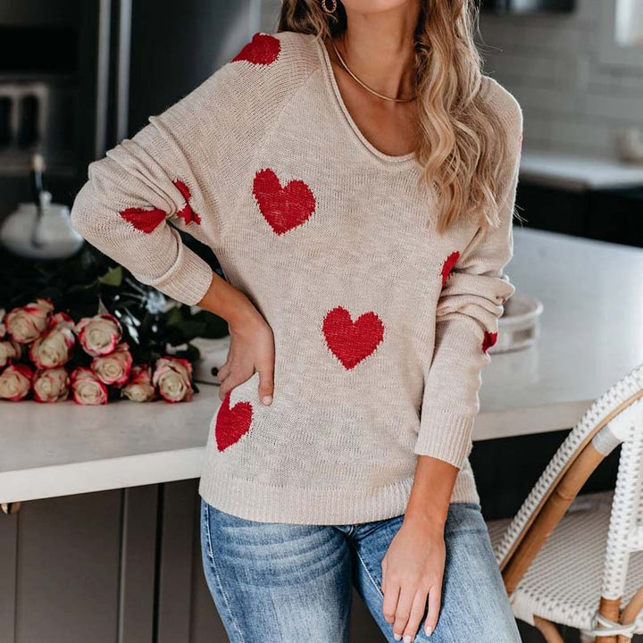 Drune | Strickpullover Mit Herzmuster Für Damen