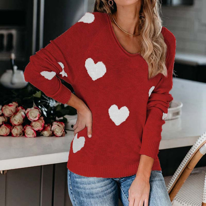 Drune | Strickpullover Mit Herzmuster Für Damen