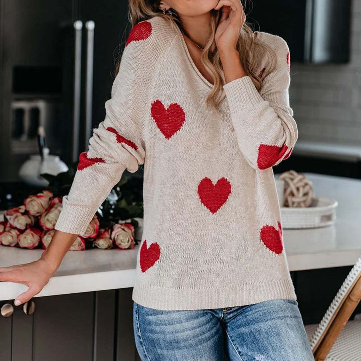 Drune | Strickpullover Mit Herzmuster Für Damen