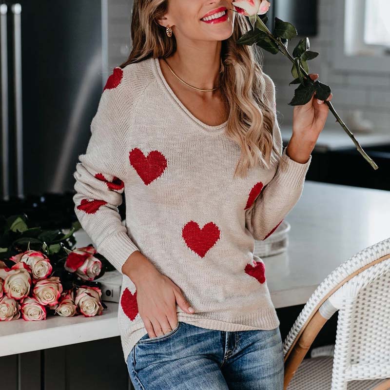 Drune | Strickpullover Mit Herzmuster Für Damen