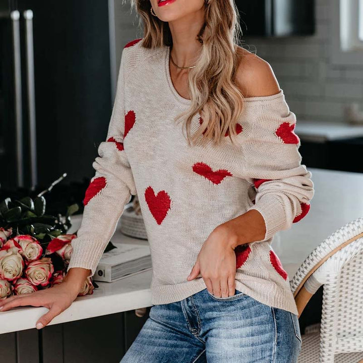 Drune | Strickpullover Mit Herzmuster Für Damen