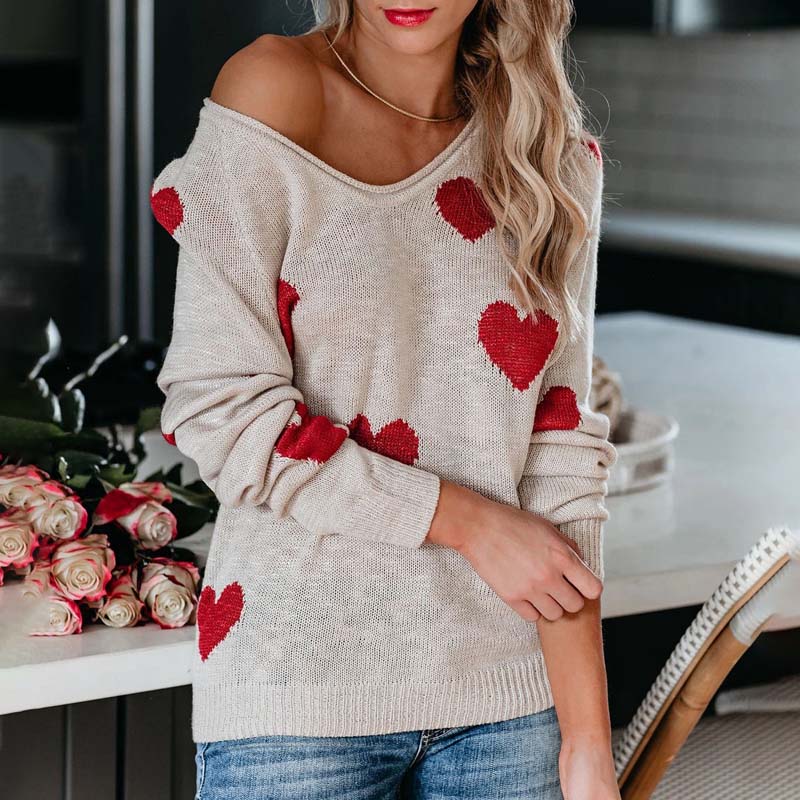 Drune | Strickpullover Mit Herzmuster Für Damen