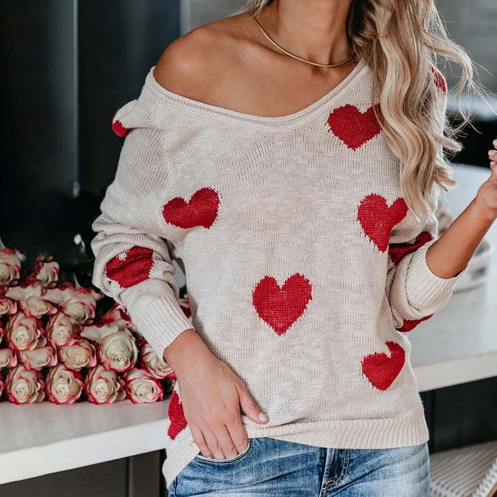Drune | Strickpullover Mit Herzmuster Für Damen
