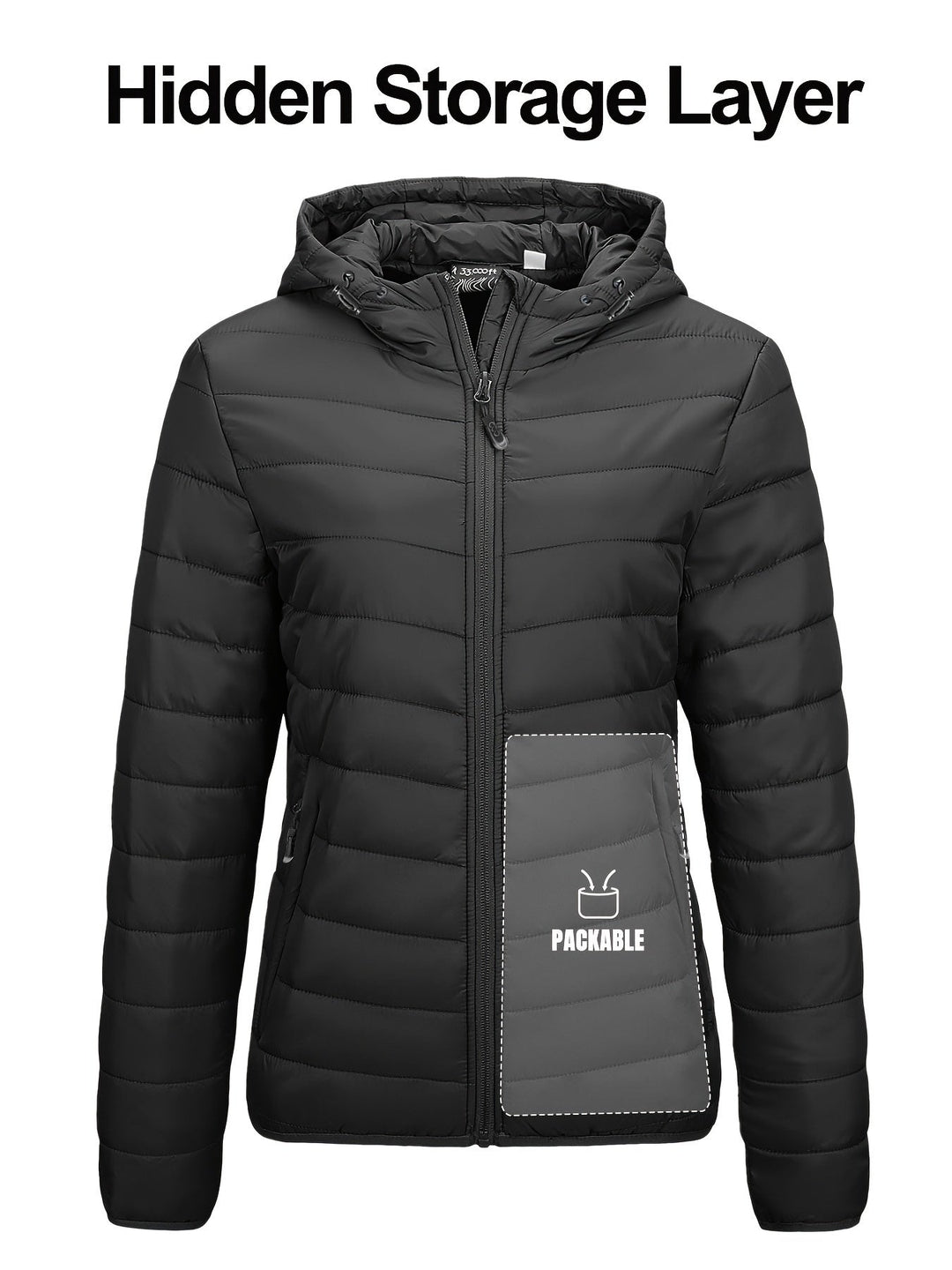 Drune | Leichtgewicht Packbarer Damen Windbreaker mit Kapuze
