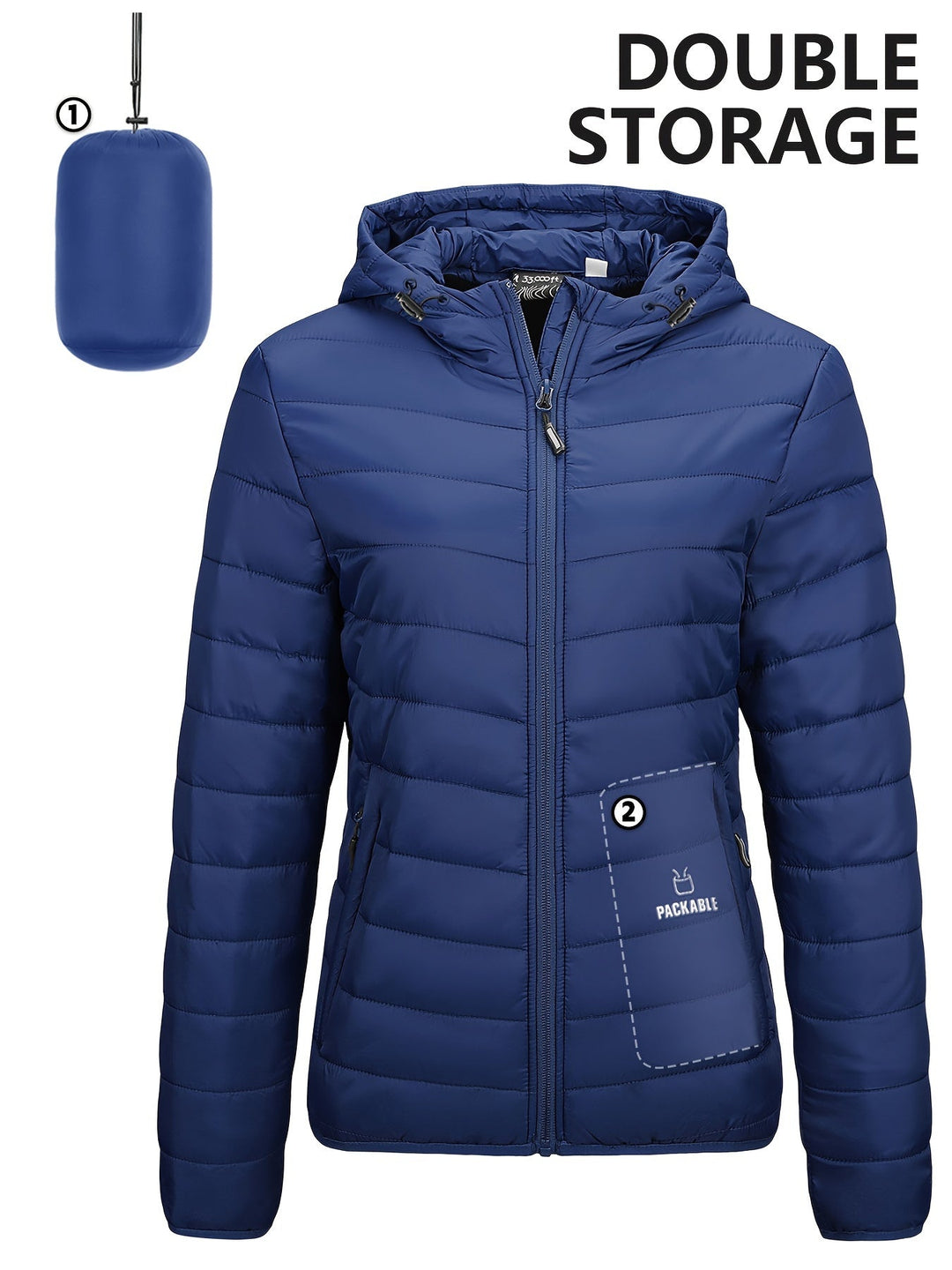 Drune | Leichtgewicht Packbarer Damen Windbreaker mit Kapuze