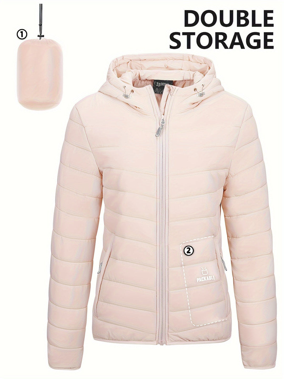 Drune | Leichtgewicht Packbarer Damen Windbreaker mit Kapuze