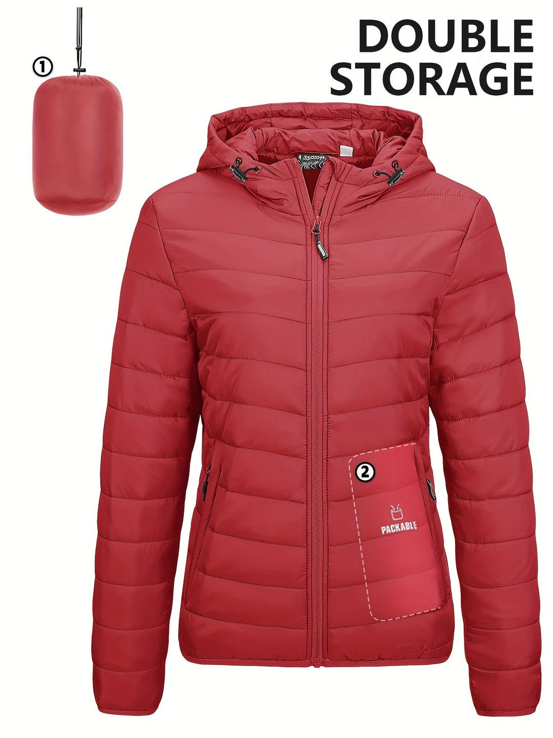 Drune | Leichtgewicht Packbarer Damen Windbreaker mit Kapuze