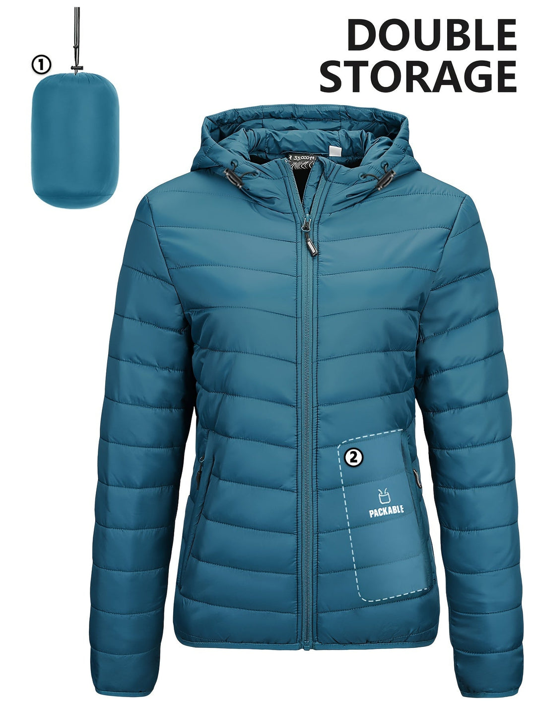 Drune | Leichtgewicht Packbarer Damen Windbreaker mit Kapuze