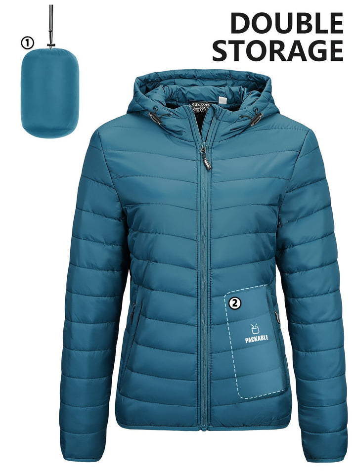 Drune | Leichtgewicht Packbarer Damen Windbreaker mit Kapuze