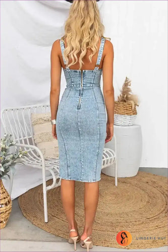 Drune | Lässiges Denim-Kleid mit Spaghettiträgern – Sommerchic