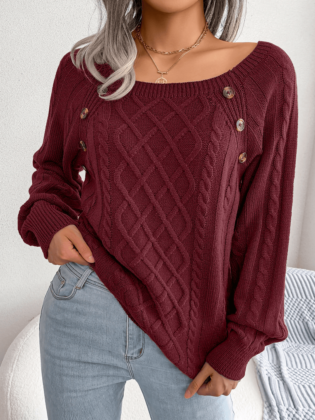 Drune | Eleganter Pullover mit Knopfdetails