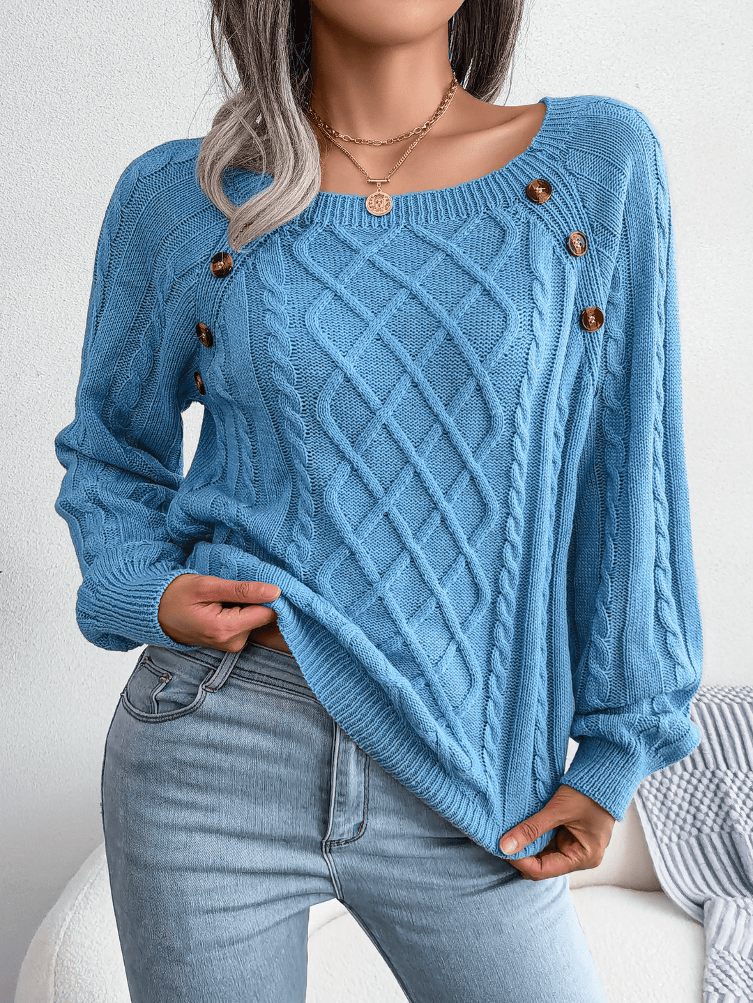 Drune | Eleganter Pullover mit Knopfdetails