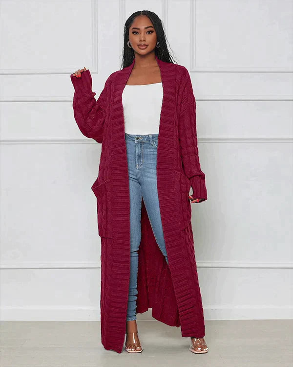 Drune | Lässiger Langer Cardigan mit V-Ausschnitt