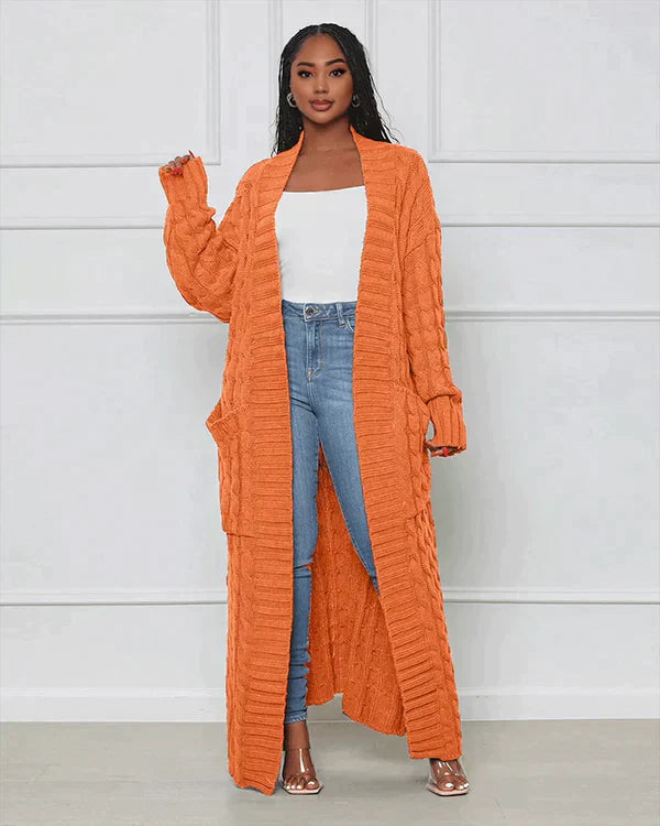 Drune | Lässiger Langer Cardigan mit V-Ausschnitt