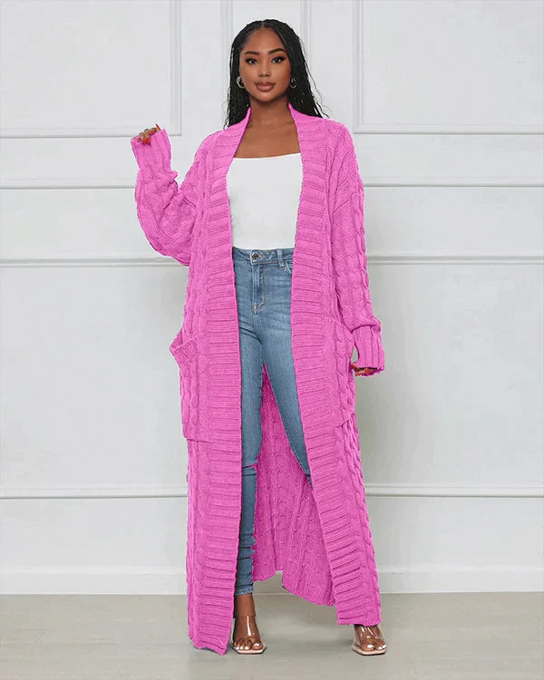 Drune | Lässiger Langer Cardigan mit V-Ausschnitt