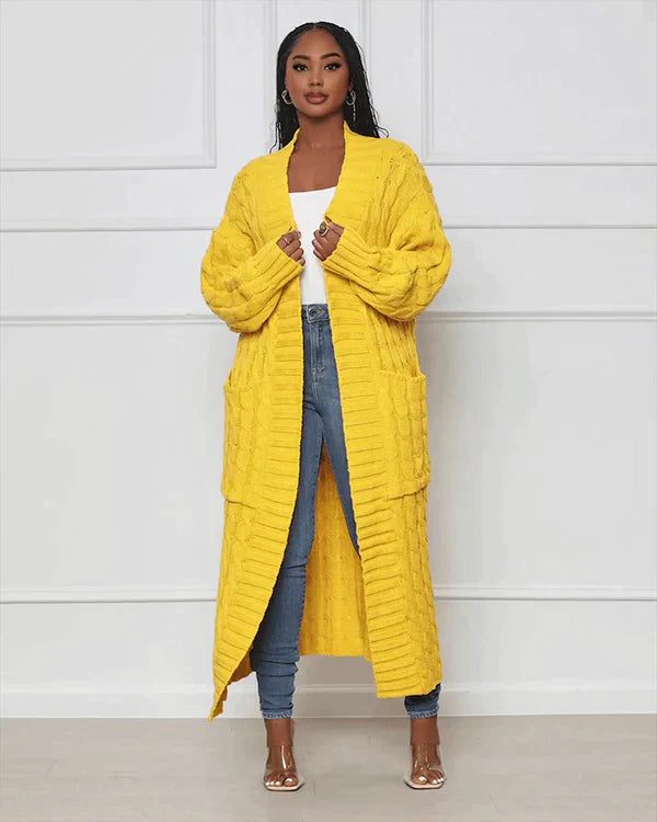 Drune | Lässiger Langer Cardigan mit V-Ausschnitt
