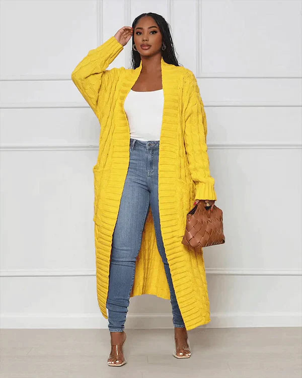 Drune | Lässiger Langer Cardigan mit V-Ausschnitt