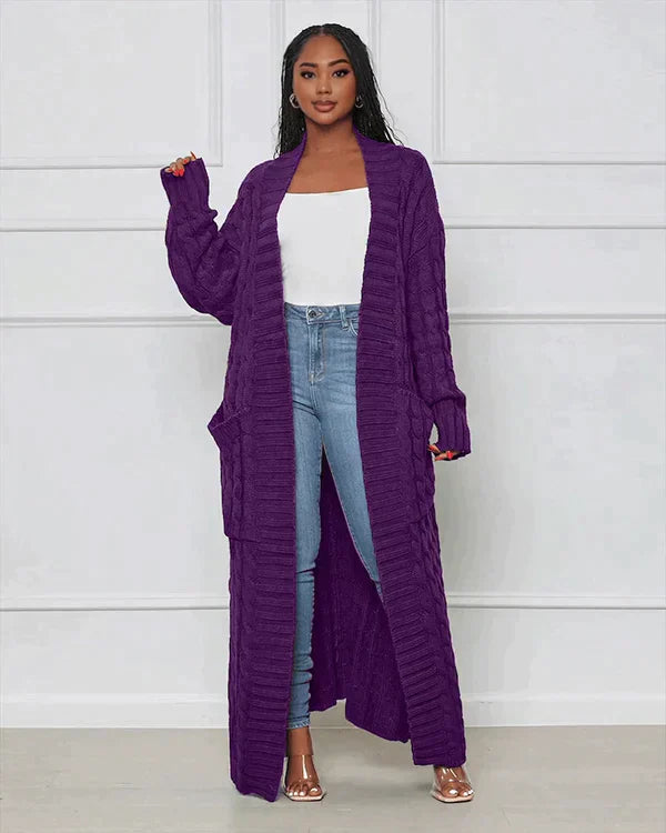 Drune | Lässiger Langer Cardigan mit V-Ausschnitt