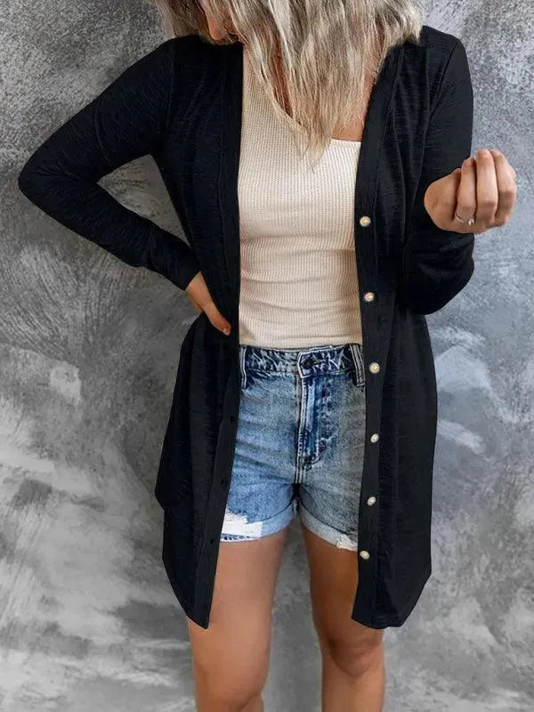 Drune | Damen Knopf Strickjacke Pullover im Stilvollen Look