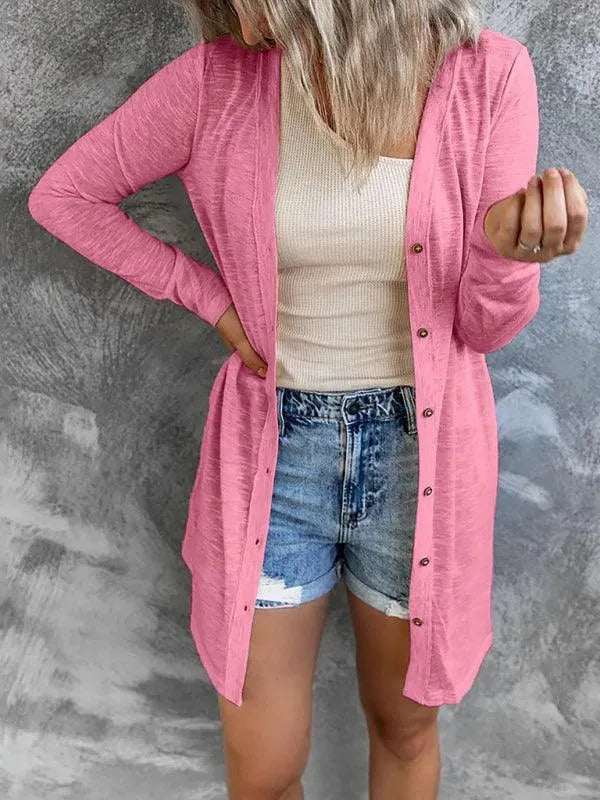 Drune | Damen Knopf Strickjacke Pullover im Stilvollen Look