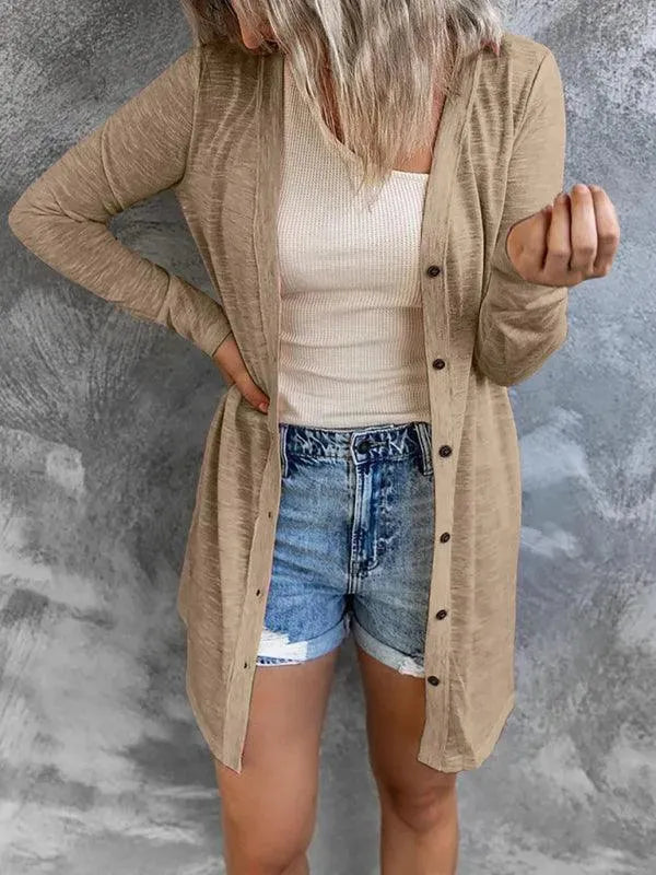 Drune | Damen Knopf Strickjacke Pullover im Stilvollen Look