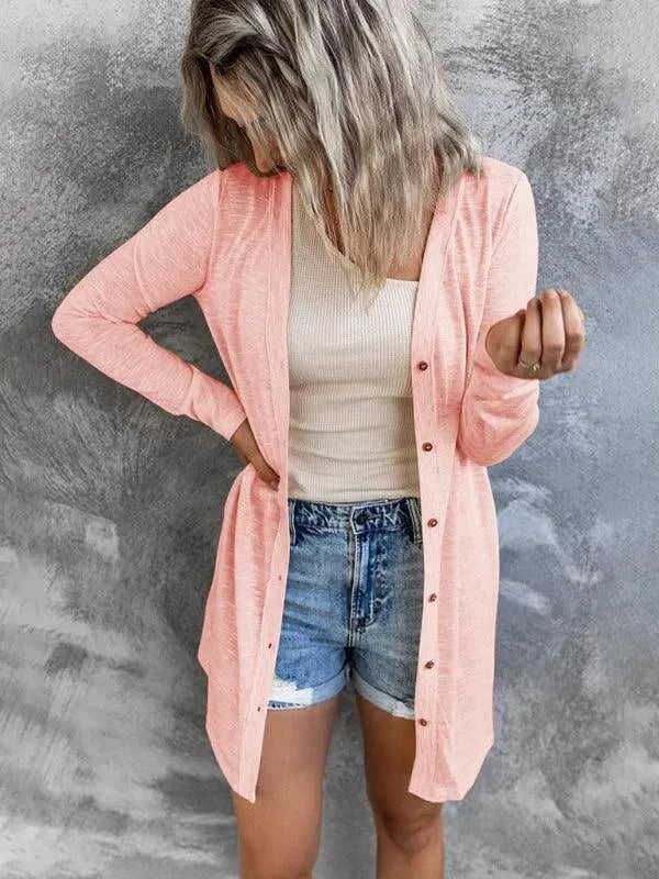 Drune | Damen Knopf Strickjacke Pullover im Stilvollen Look