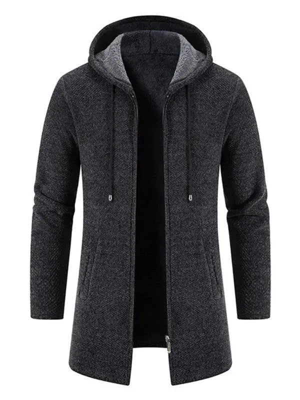 Drune | Kapuzen Reißverschluss Männer Strickjacke Pullover
