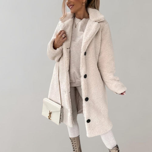 Drune | Langer Teddy-Mantel für Damen