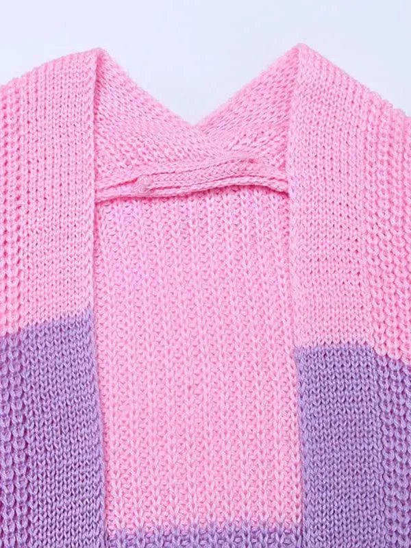Drune | Kontrastierende Gestreifte Strickjacke