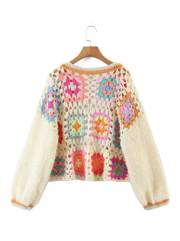 Drune | Häkel Frauen Strickjacke Pullover