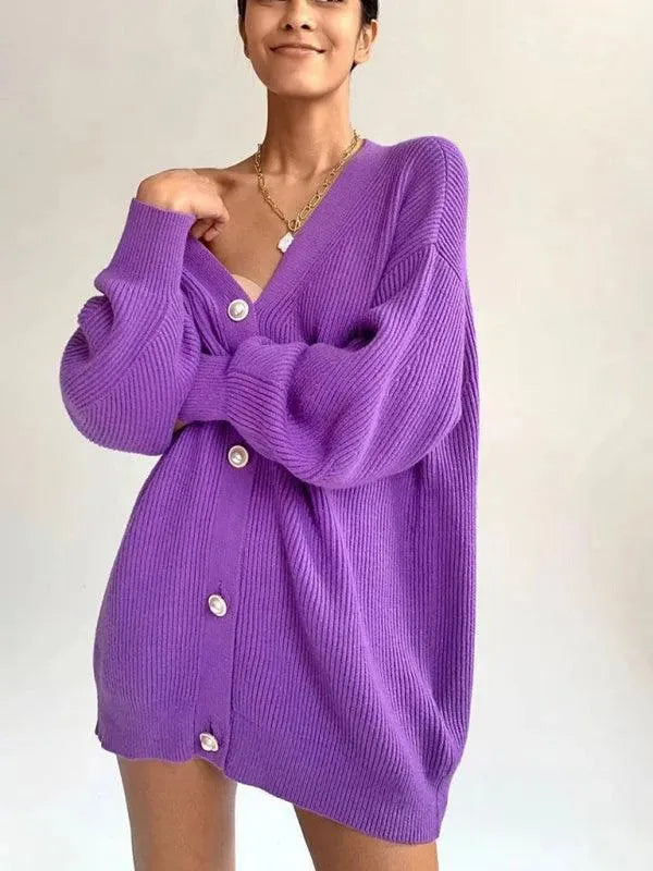 Drune | Drop Shoulder Damen Strickjacke Pullover